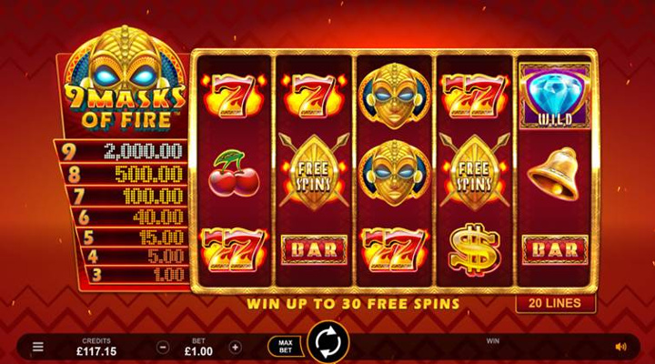 9 Masks of Fire slot screenshot