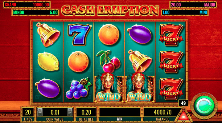 Screenshot of Cash Eruption online slot by IGT