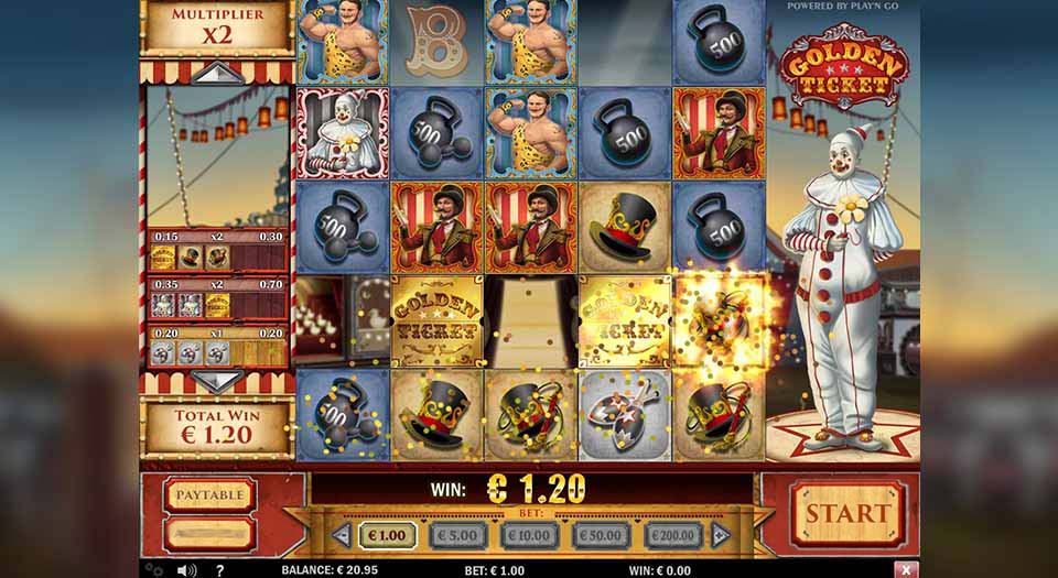 Golden ticket circus slot game