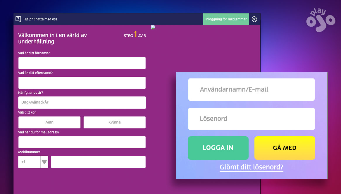 PlayOJO login and register