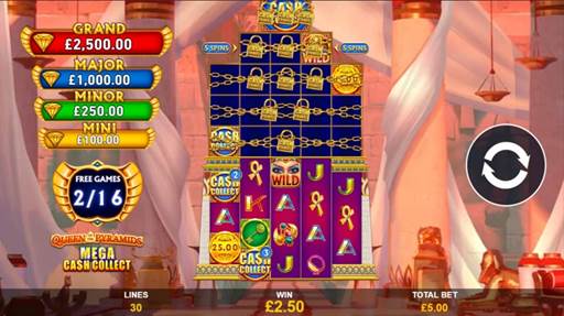 Queen of the Pyramids: Mega Cash Collect Features Screenshot