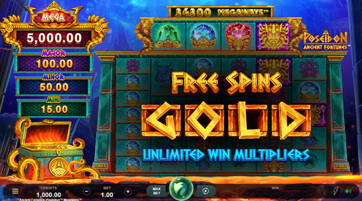 Ancient Fortunes Poseidon Megaways Features Screenshot