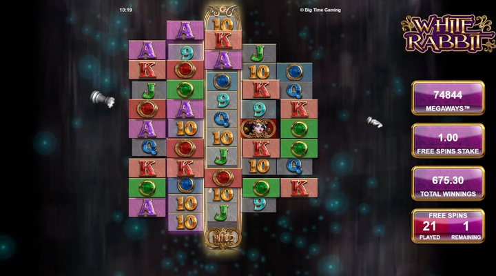New rows are added to the reels during White Rabbit slot free spins