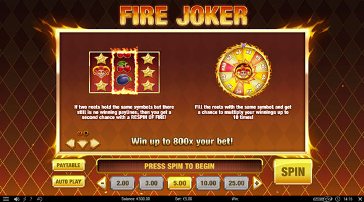 Fire Joker Slot Screenshot