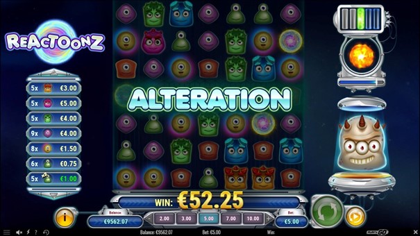 reactoonz slot bonus