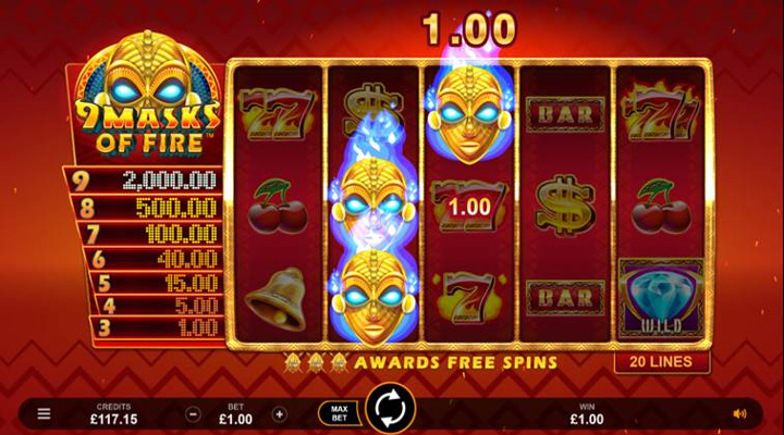 9 Masks of Fire slot screenshot
