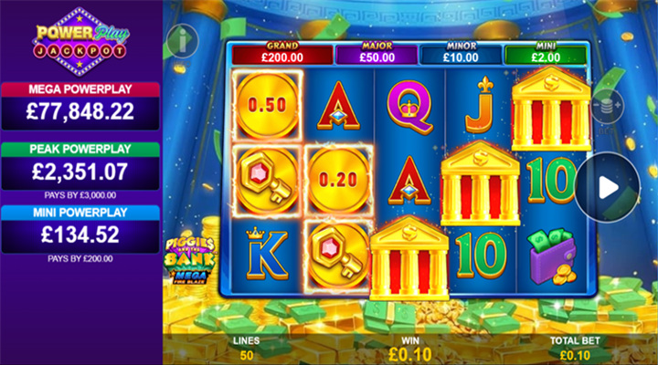 Piggies and the Bank Mega Fire Blaze Slot Screenshot