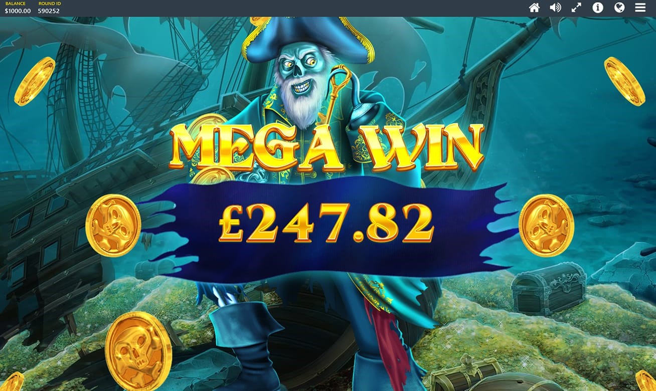 Big Win screen from Red Tiger’s Pirates Plenty The Sunken Treasure slot