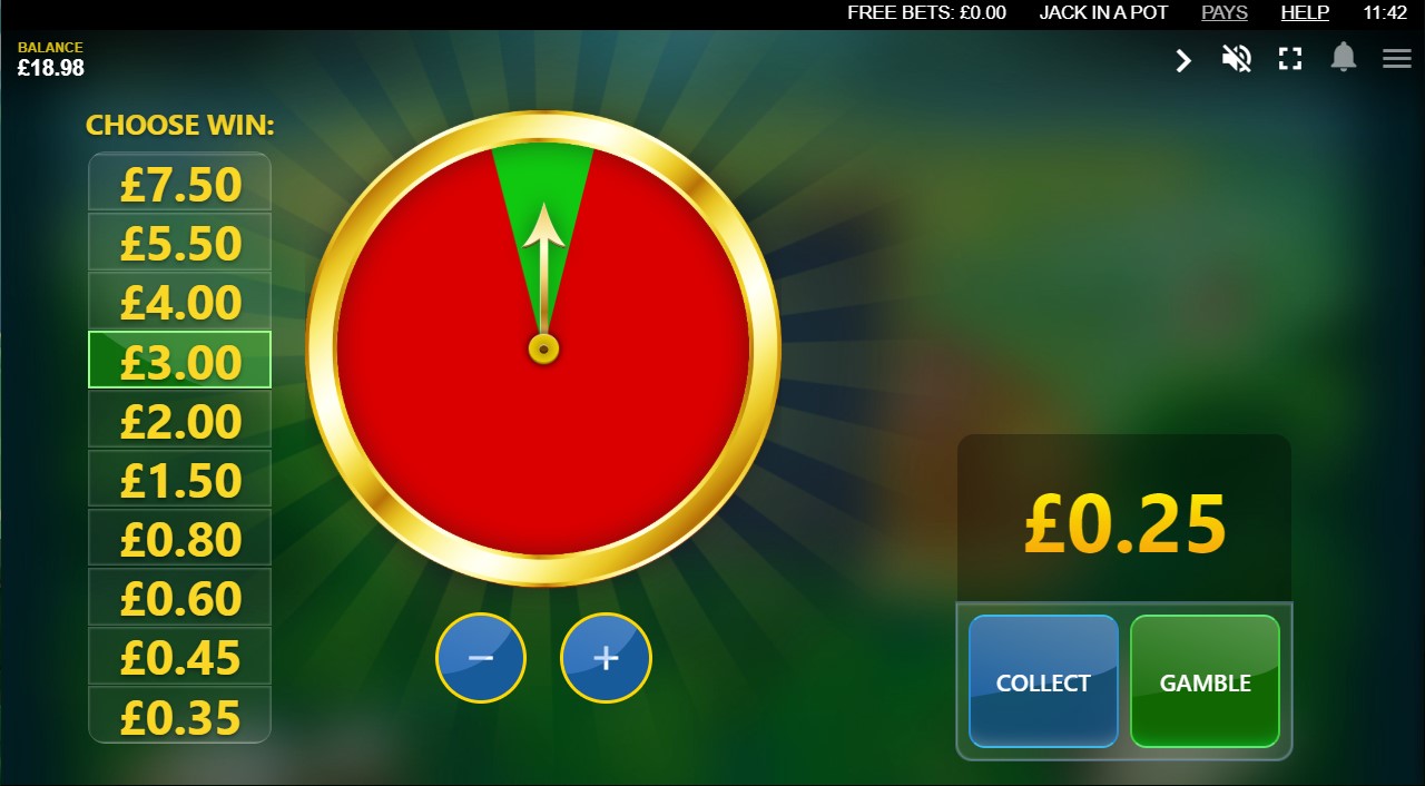 Gamble feature in Red Tiger’s Jack In A Pot slot