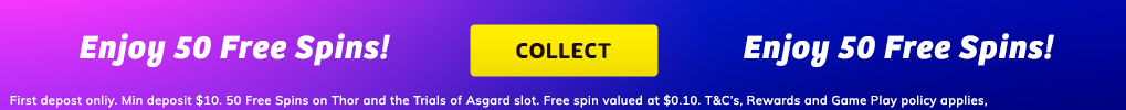 Enjoy 50 Free Spins Desktop Banner