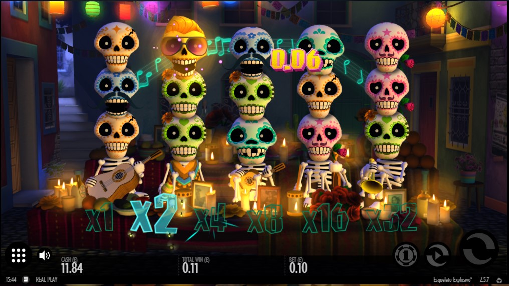Multipliers triggered by cascading symbols in OJO’s Explosivo Esqueleto video slot