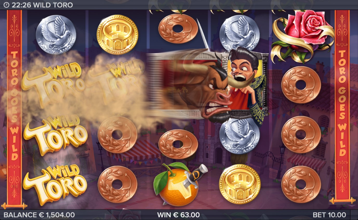 Toro Attack bonus feature from Wild Toro online slot