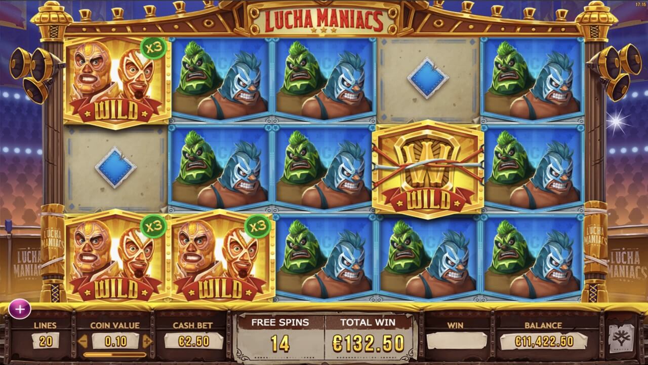 Play Yggdrasil’s Lucha Maniacs mobile slot online at PlayOJO