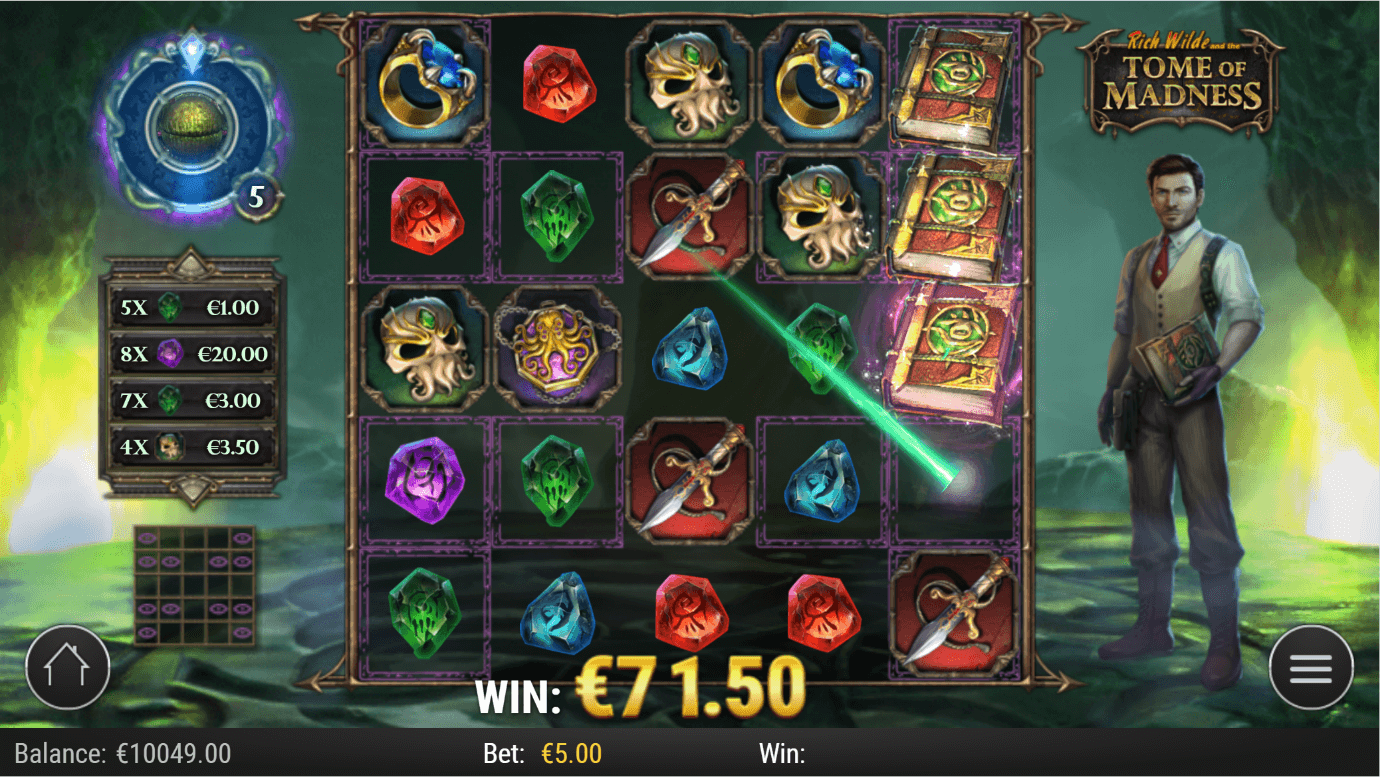 Mobile version of Rich Wilde Tome of Madness online slot by Play’N GO