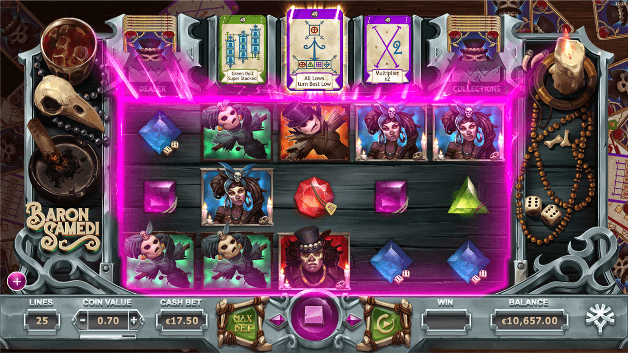 Bonus feature played on Baron Samedi video slot at PlayOJO